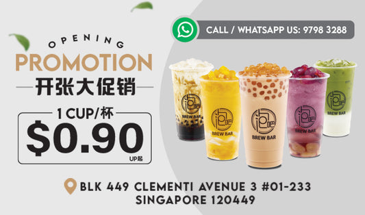 Brew Bar Soft Launch Promo $0.90/Cup Onwards